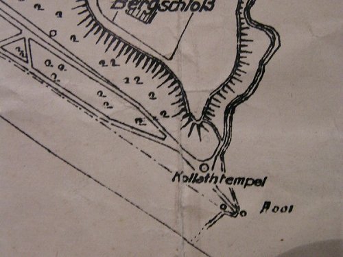 Kollathtempel, mapa z 1924 r., zaznaczony słup graniczny WMG A001