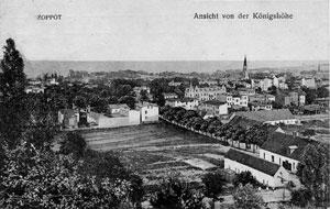 Panorama miasta z góry Stiewego, u dołu dom przy ul. 23 Marca 14, zdjęcie z 1910 r.  źródło: TPS