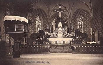 Ołtarz główny w Kościele Gwiazdy Morza, zdjęcie z ok. 1920 r. źródło: GK