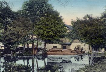 Młyn w Kamiennym Potoku, oraz staw młyński, zdjęcie z ok. 1904 r. źródło: JT